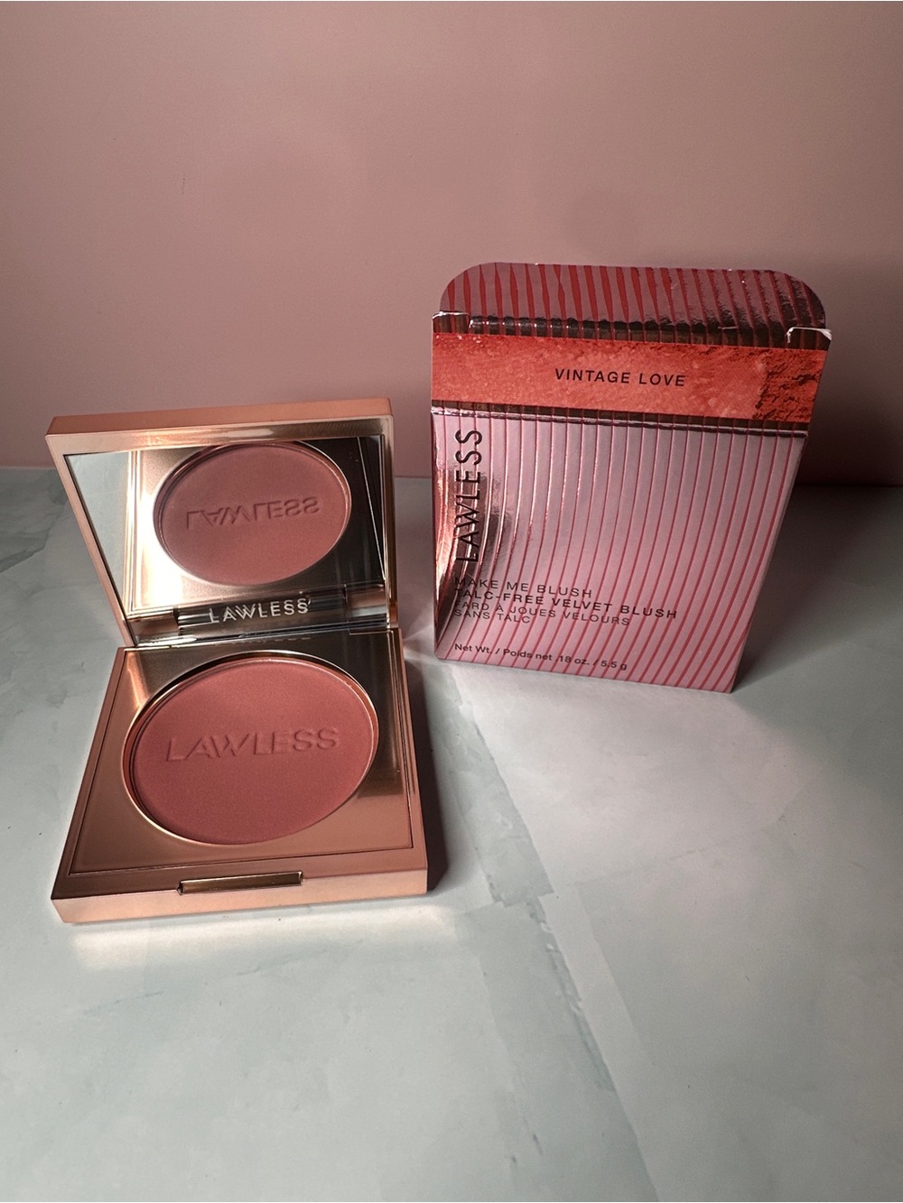 Discontinued LAWLESS Vintage Love Powder Blush - Rose Pink